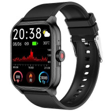 (Black) GloryFit 1.85-inch IP68 waterproof phone call,compatible heart rate and sleep monitoring smartwatch