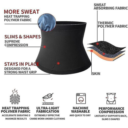 (S-M) Men Abdomen Reducer Sauna Fitness Sweat Belt Niuniu 1