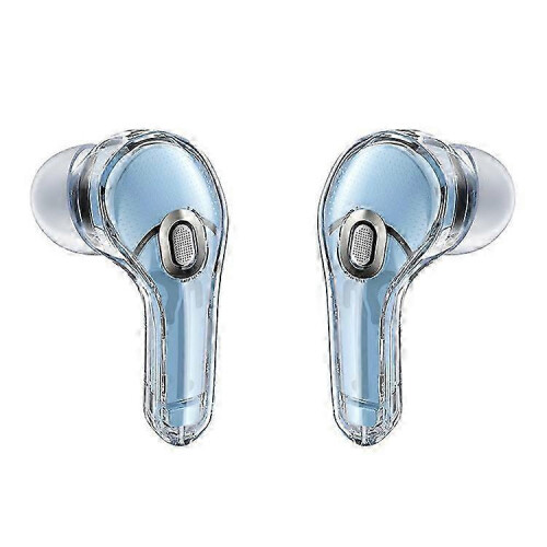 (Blue) 2025 ACEFAST T8 / AT8 Crystal (2) Color Bluetooth Earbuds Lightweight Wireless Headset compatible Work 1