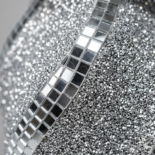 Spiral Silver Crushed Diamond Vase 60x40cm Decor 2