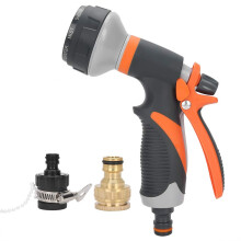 Adjustable Garden Hose Nozzle with Ergonomic Grip and Continuous Flow Lock for Plants and Car Cleaning