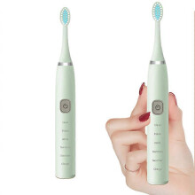 (Green) Fairywill Electric Toothbrush Sonic compatible 5 Modes Waterproof USB Fast Charging White