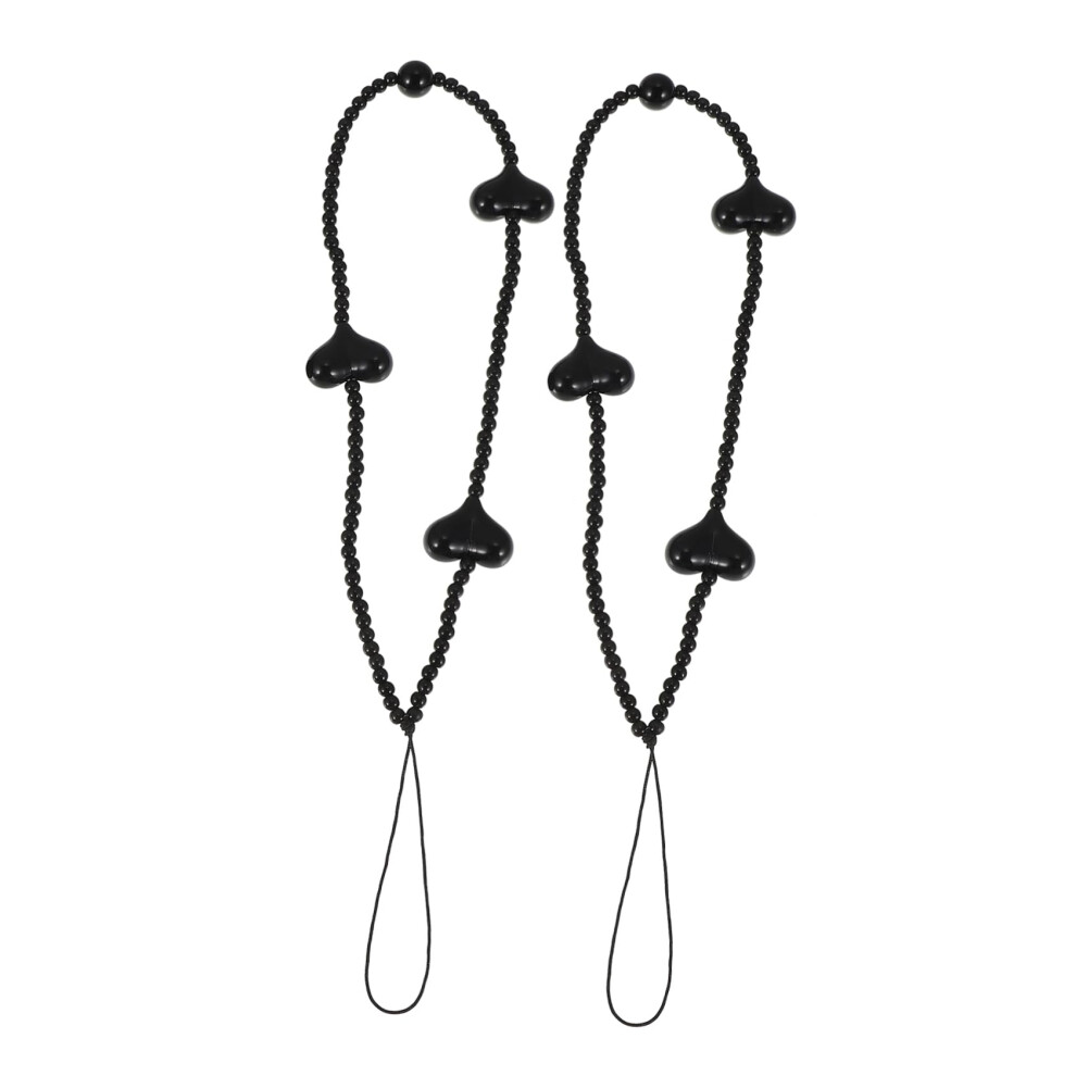 2Pcs Beaded Phone Lanyard Strap Set With Wrist Strap, Stylish Hands Antidrop Design 9330225269281