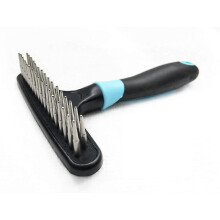 Undercoat Rake for Dogs, Cats, Double Row Stainless Steel Pins