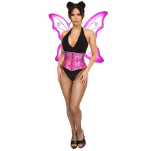 (XL, Pink) Fairy Costumes for Women Fairy Corset Waist Cincher with Wings Halloween Costumes Cosplay Outfits
