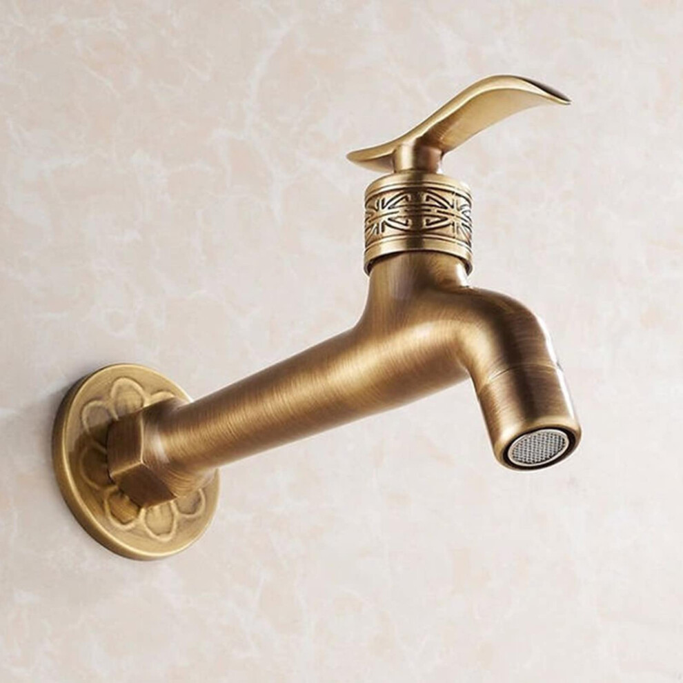 Outdoor Wall Mount Faucet Antique Brass 1/2 Inch Leakâ Brass Body RustâResistant LongâLife Valve 9351714424059