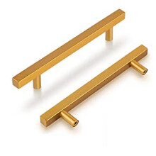 15 Pcs Stainless Steel Drawer Handles,108mm Hole Centres Gold Cabinet Cupboard Handles Square