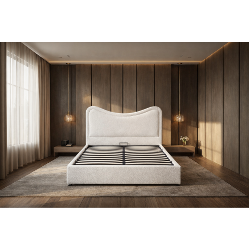 Jumpi 4FT6 Ottoman Bed Frame Storage 50" Round Headboard 1