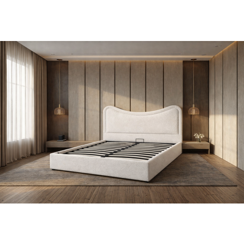 Jumpi 4FT6 Ottoman Bed Frame Storage 50" Round Headboard 2
