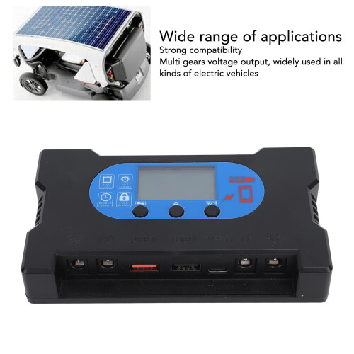 30A Solar Controller HD Display Dual USB-C, Black 2