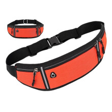 Orange Waterproof Running Waist Bag for Women and Men, Compact Fanny Pack with MultiLayered Storage