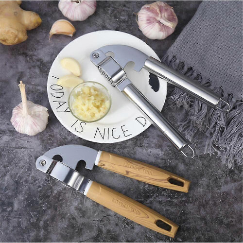 2pcs Stainless Steel Multifunction Garlic Press Crusher Kitchen Ginger Squeezer 1