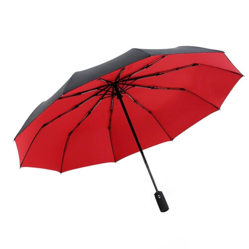 Windproof Automatic Folding Umbrella with Ten Bones, Double‑Layer Canopy, Compact Business Travel Design, 105cm Diameter