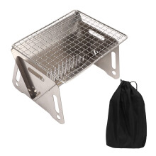 Portable Charcoal Grill Stainless Steel Foldable BBQ with Dual Ventilation Fast Heating for Camping