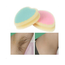 (heart shaped)fong sponge hair removal magic painless hair removal depilation sponge pad 5pcs remove hair effective long-lasting