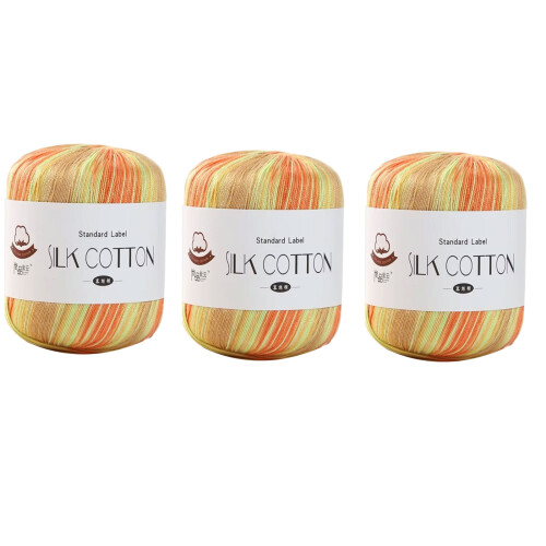 3Rolls Colorful Cotton Yarn Knitting Yarn Thread for Sweaters-H