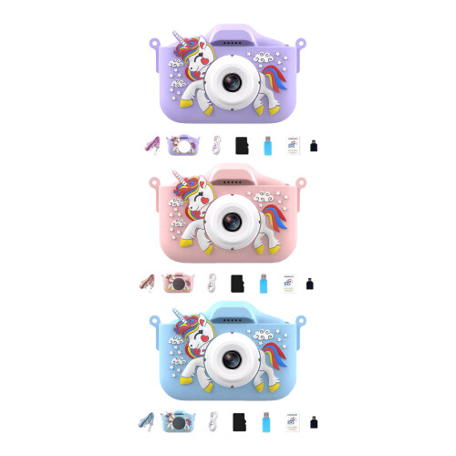 Interactive Learning Camera Cartoon Shape Digital Camera-Purple 1