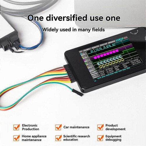 LA104 Digital Logic Analyzer Screen 4 Channels Oscilloscope SPI IIC UART Programmable 100M Sa/S Max 2