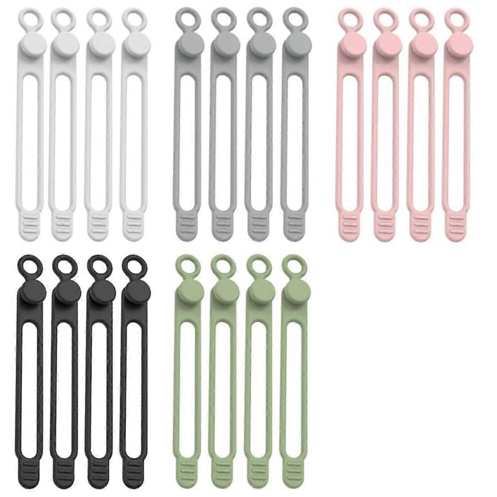 Data Cable Organizer, Upgrade Silicone Cable Ties Reusable Cable Management Organizer, Elastic Cord 3096163183558