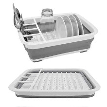 Égouttoir à vaisselle pliable compatible avec le rangement de la vaisselle, des bols et des baguettes, bac d'égouttage, séchage ménager
