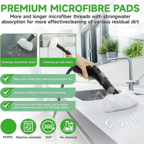 Acessórios compatíveis com a lavadora a vapor Karcher Easyfix SC2 SC3 SC4 SC5: conjunto de panos de microfibra e bocal para pisos. 2
