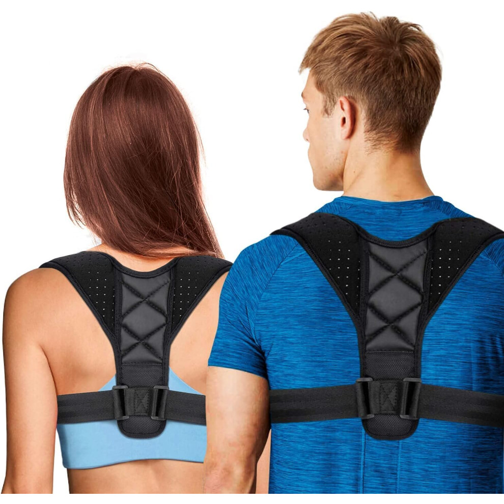 2PCS Adjustable Back Posture Corrector for Women and Men, Invisible Upper Back Brace Support for Neck and Shoulder Pain Relief