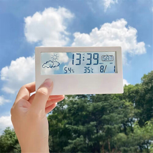 LED Thermometer Thermo-Hygrometer Multifunction Electronic Temperature Humidity Meter Weather Statio 1
