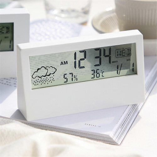 LED Thermometer Thermo-Hygrometer Multifunction Electronic Temperature Humidity Meter Weather Statio 2