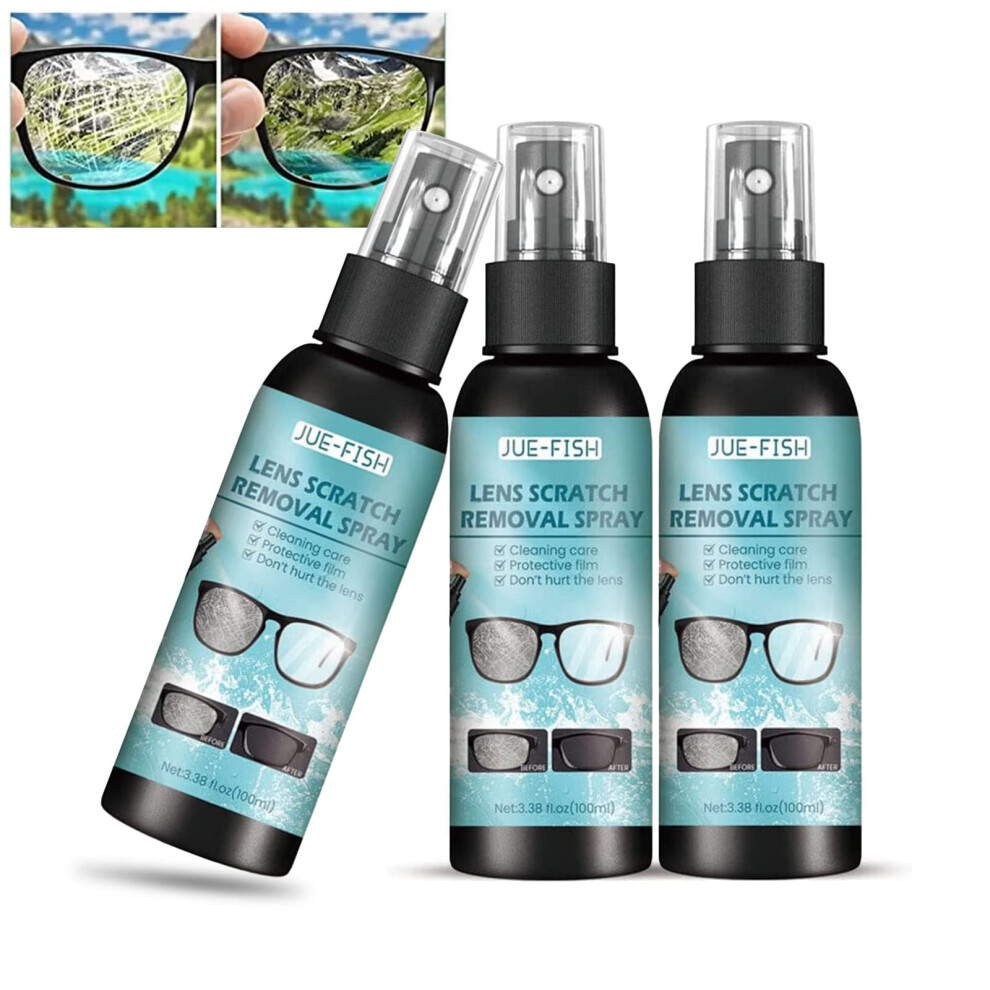 Light Lens Cleaner Spray 3 Pack, Antiscratch Eyeglass Cleaning Kit 100Ml, Nostreak Quick Dry Formula For Sunglasses And Eyewear