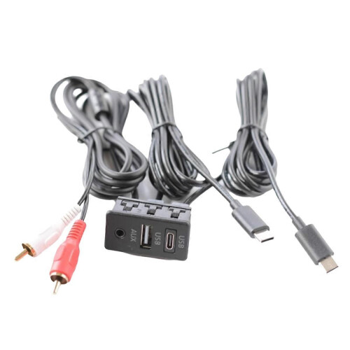 Car Android Navigation Machine AUX Panel TYPE-C+RCA Input Double USB+AUX Interface Panel Extension C