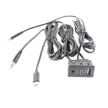 Carro android máquina de navegação painel aux duplo TYPE-C + entrada aux usb + extensão do painel interface aux c