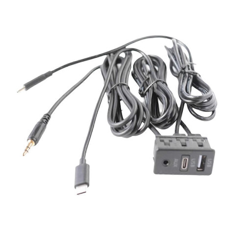 Car Android Navigation Machine AUX Panel Double TYPE-C+AUX Input USB+AUX Interface Panel Extension C