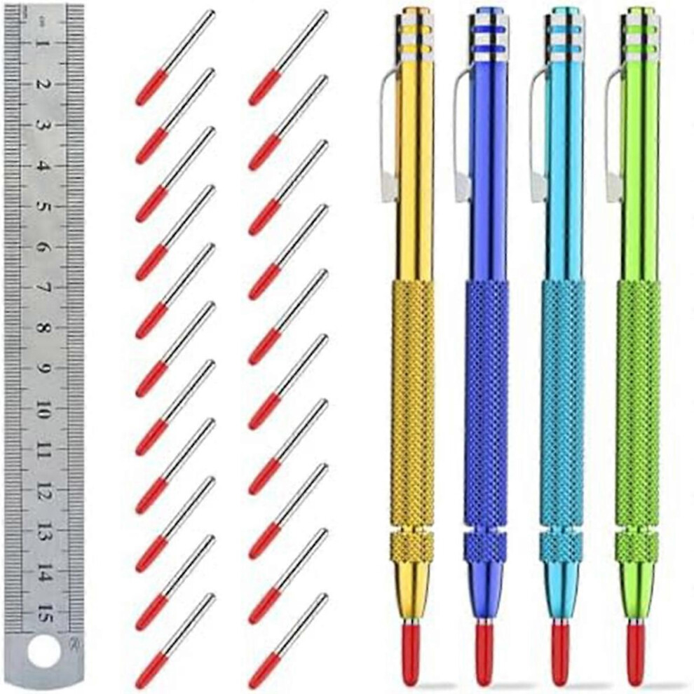 Color Tungsten Carbide Scriber With Magnet,A Ruler,With Extra 21Replacement Marking Tip,Compatible With Glass/Ce 3289662924627