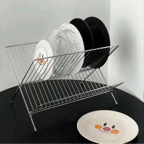 Drain Rack Dishes Foldable Kitchen Household Storage Drying Dishes Rack Multifunctional Kitchen Take 1