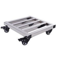 Heavy Duty Plant Caddy with Wheels, Stainless Steel Square Plant Trolley for Indoor Outdoor Use, 35cm