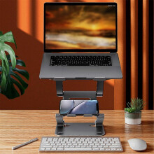 Verstelbare laptopstandaard van aluminium, opvouwbaar, draagbare laptophouder, compatibel met MacBook.