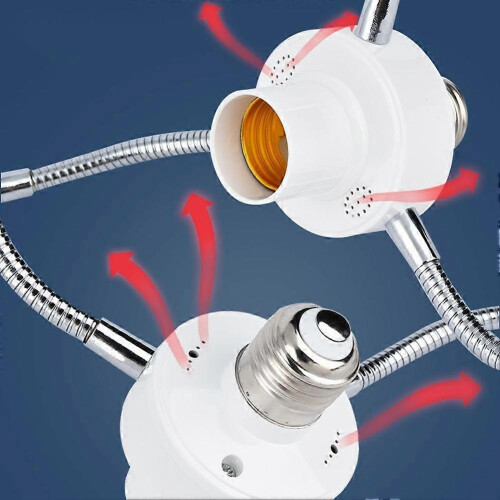 E27 LED Bulb Splitter Adapter Adjustable Light Holder Socket Converter compatible with Home Office Exhibitions L 2