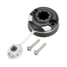 Accesorios multifuncionales para kayak, caña de pescar, base redonda grande, soporte de base con ocho orificios en forma de estrella.