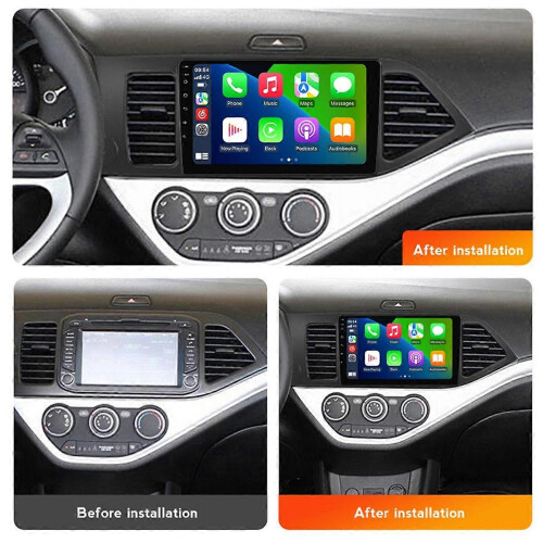 Reprodutor multimídia automotivo compatível com Kia Morning 2011-2017, com Android 12, processador quad-core, 2+32G e Wi-Fi. 2
