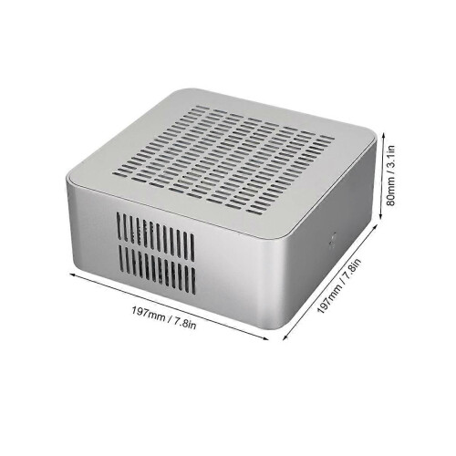 Aluminum Chassis Small Desktop Computer Case PSU HTPC Mini-ITX PC Case 2 USB 3.0 Ports 2