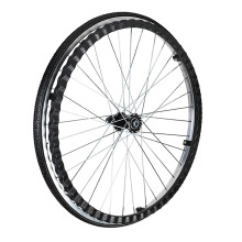 24 Inch Wheelchair Rear Wheel Replacement, NonSlip Puncture Proof Polyurethane Solid Tire with Bearings, Black 2PCS