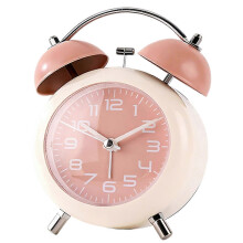 (Pink) 2026 Hot!! Cartoon Mini Analog Vintage Alarm Clock Soft Night Light for Nighttime Visibility for Nightstand Desk Bookshelf