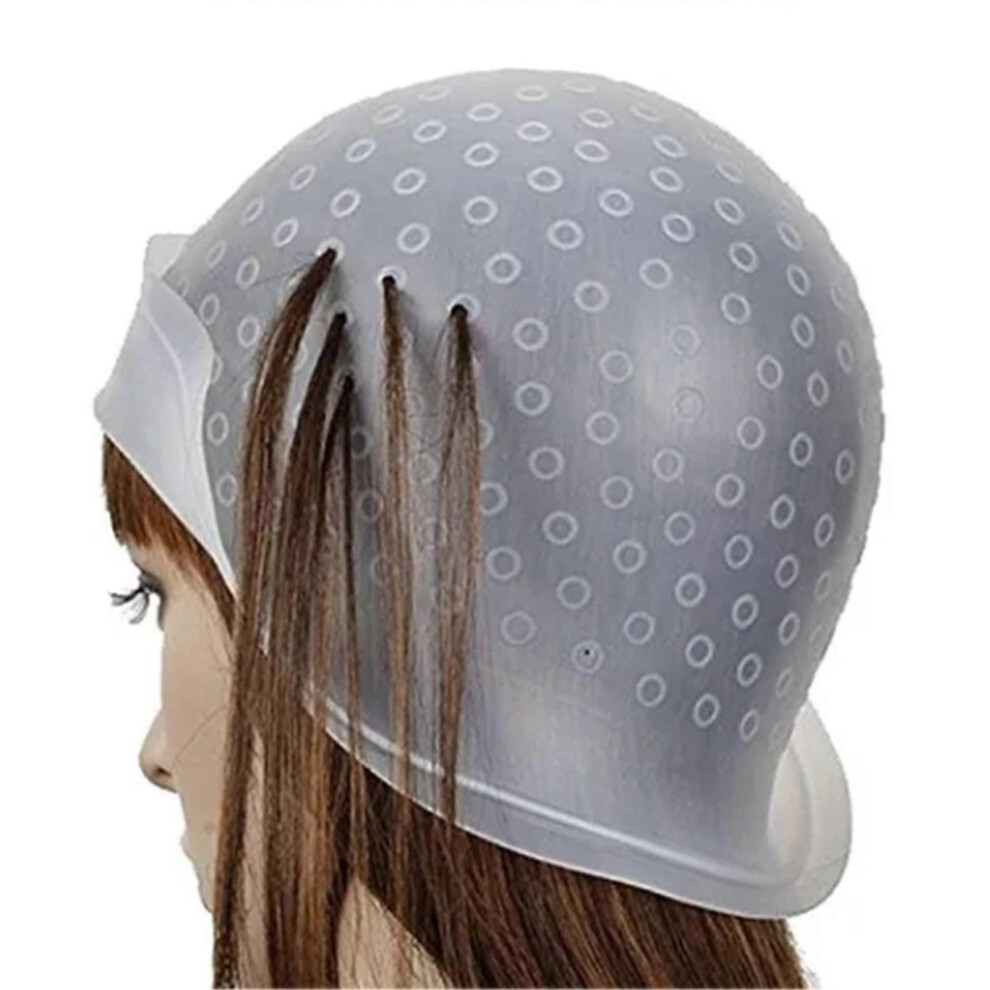 Hair Coloring Highlighting Cap Silicone Salon Hair Dyeing Cap Hairdressing Styling Tool