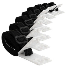24-teiliges Solarabdeckungswickelgurt-Set kompatibel mit eingebaute Schwimmbäder: 8 Gurte mit Laschen, 8 Kabelplatten, 8 Schnallen