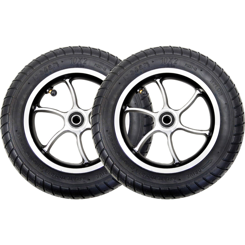 10 Inch Pneumatic Front Wheel for Electric Scooter, ShockâAbsorbing Tire with Lightweight Alloy Hub