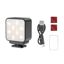 Luz de vídeo LED Flymile, luz de preenchimento recarregável, lâmpada de preenchimento portátil para fotografia, compatível com