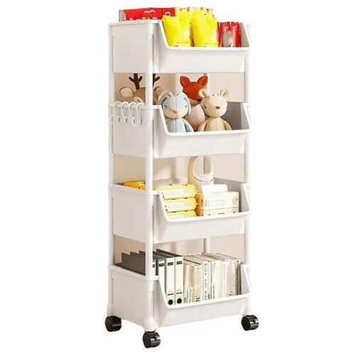 Household Snacks Storage Bookshelf, Trolley Storage Rack, Storage Rack Kitchen Fruit and Vegetable B