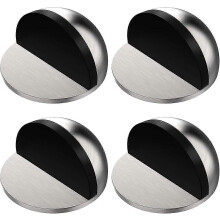 Stainless Steel Brushed Nickel Half Dome Door Protectors, Noise & Wall Protection compatible with Bedroom, Easy Adhesive Tape