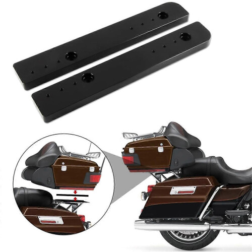 Kit de relocador de Tour-Pak ajustável de 1 a 3 polegadas, suporte de baú com placa de extensão compatível com Harley Road King Street. 2