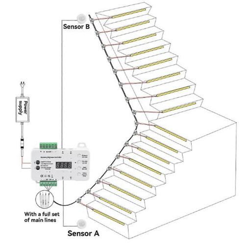 Induction Controller Automatic Staircase Light Step Lighting Controller Brightness Adjustable No Wir 2